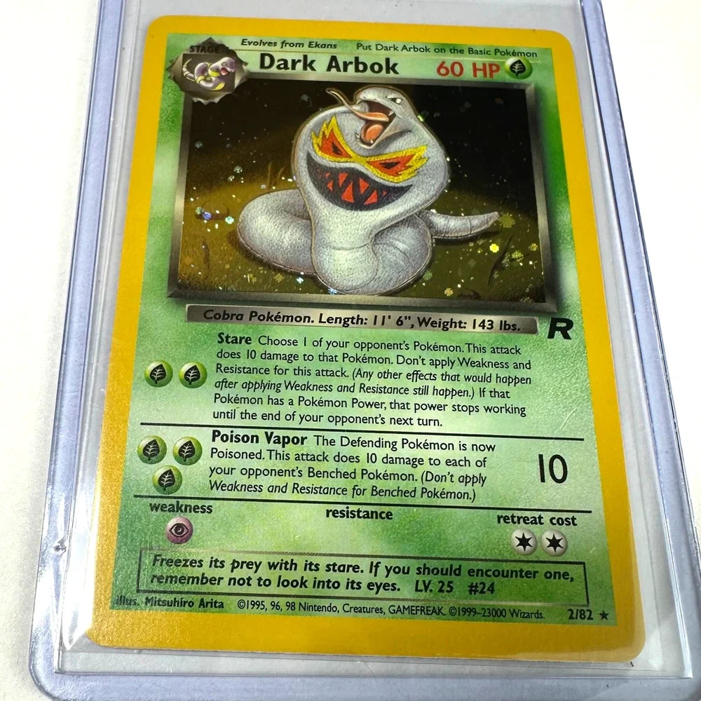 2000 Pokemon Team Rocket Dark Arbok 2/82 Holo Rare Unlimited Never Played