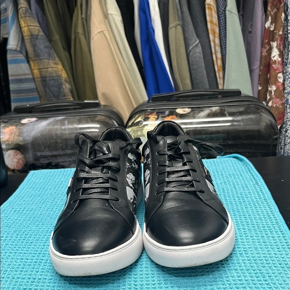 Robert Graham Black and White Skull Sneakers