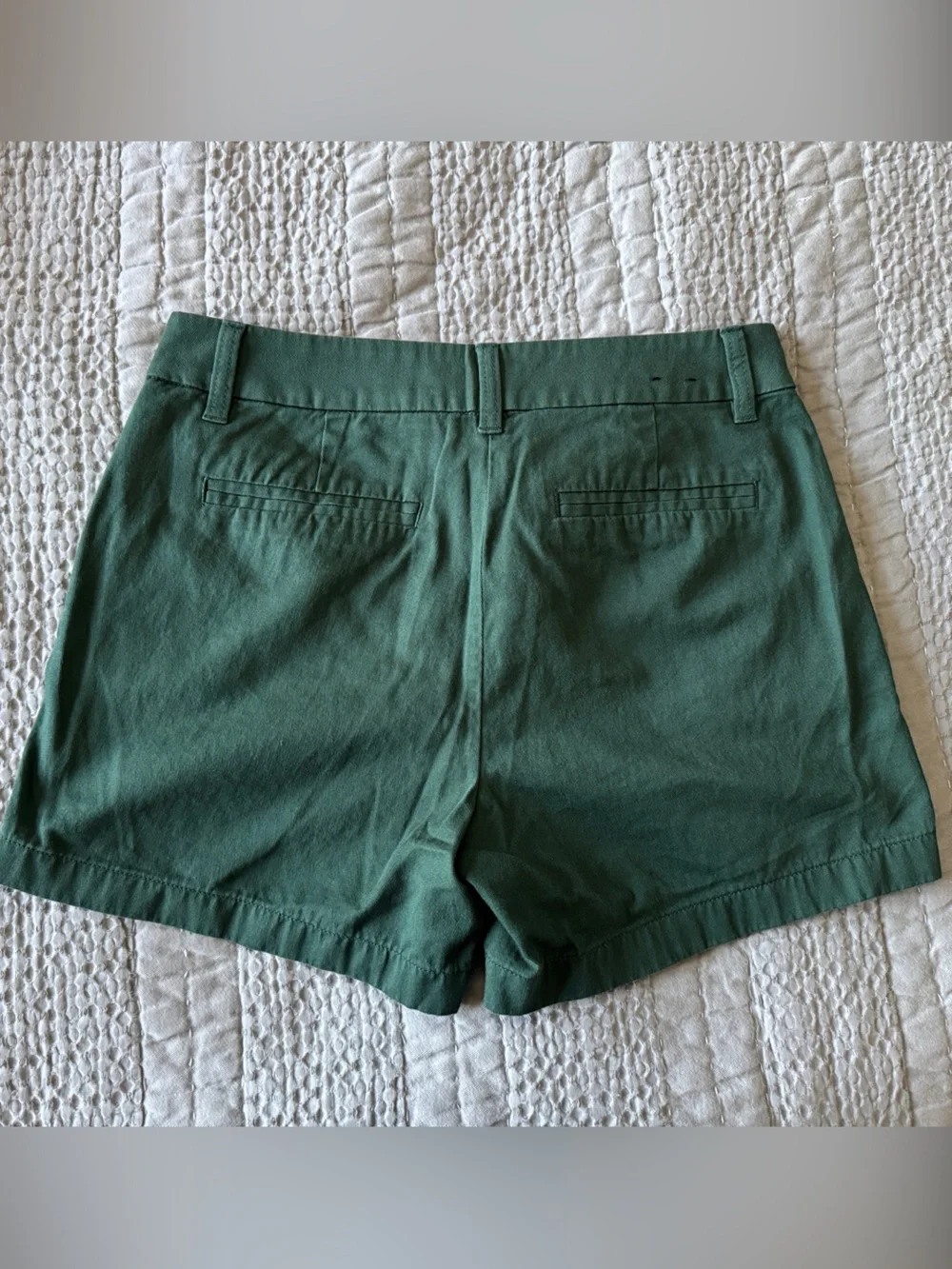 J. Crew Forest Green Flat-Front Women's Chino Shorts