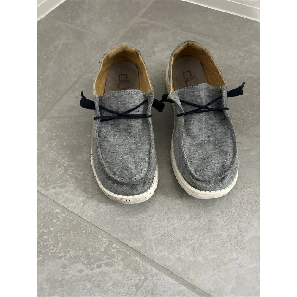 Hey Dude Wendy  Chambray White/Blue Size 9 Used No Box