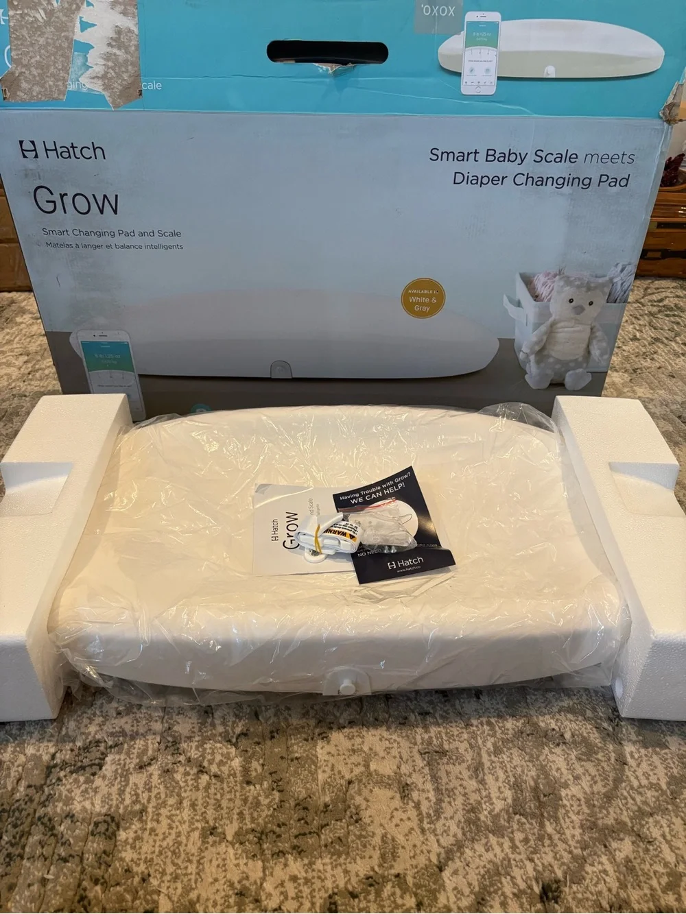 Hatch Grow Smart Baby Changing Pad & Scale White Open Box