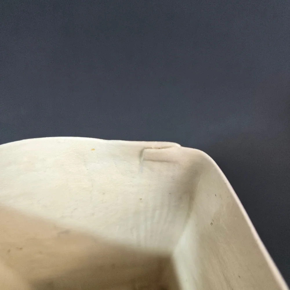 Abstract Studio Pottery Square Vase Signed Artisan Ceramic Slab Built Blue Teal