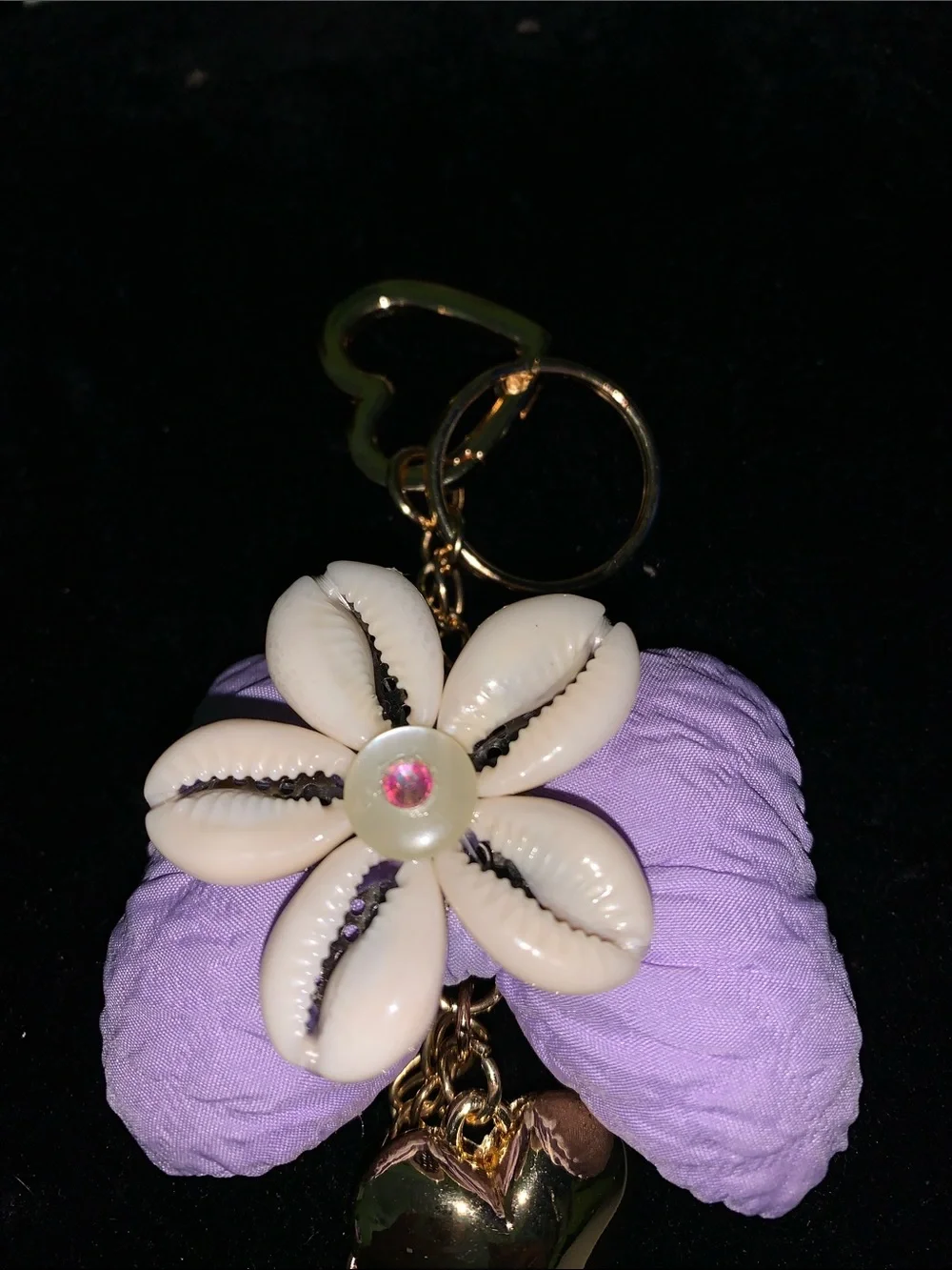 purse charm handmade shell