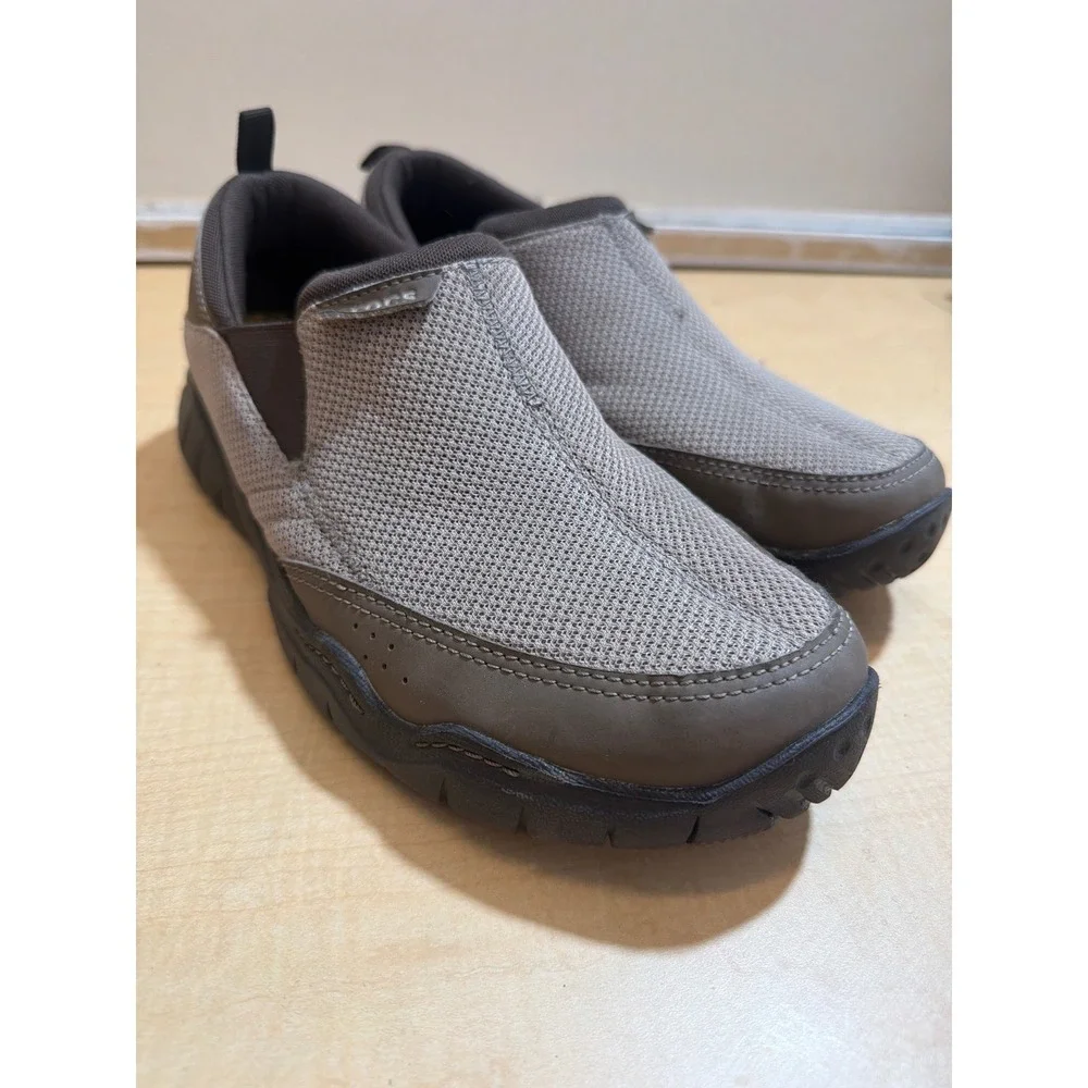 Crocs Walu Men's Slip On Loafers Brown Tan Mesh Casual Walking Shoes Size 12