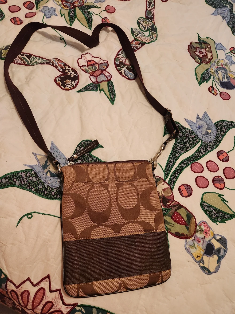Coach Brown Signature Canvas Crossbody Bag