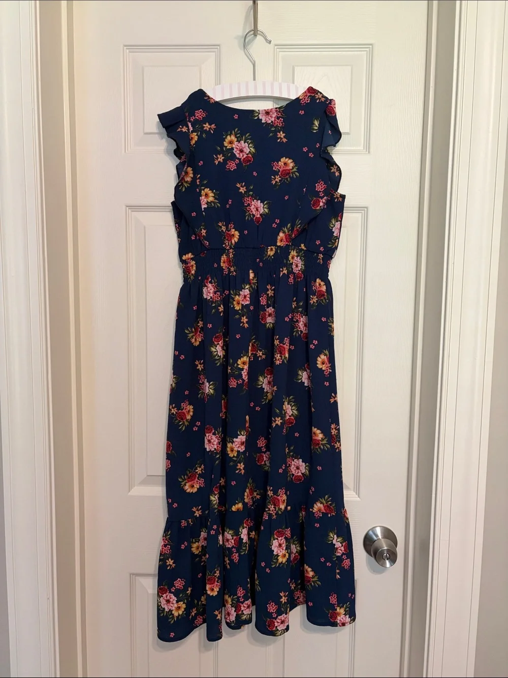 Chenault Girl navy maxi dress with floral design - Size 12