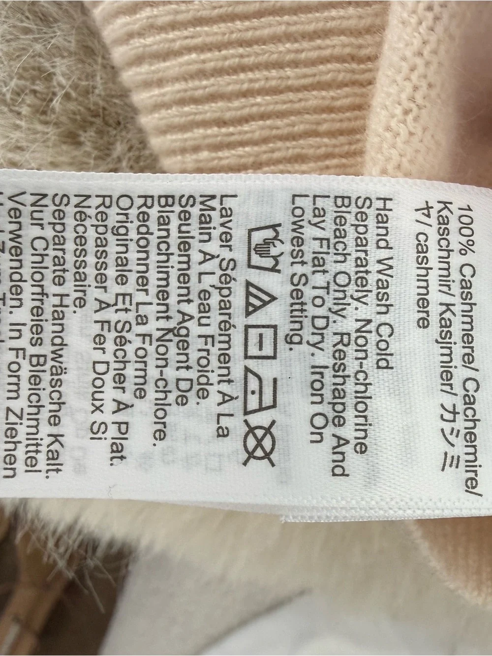 J. Crew Women's Light Cream V-Neck Cashmere Sweater
