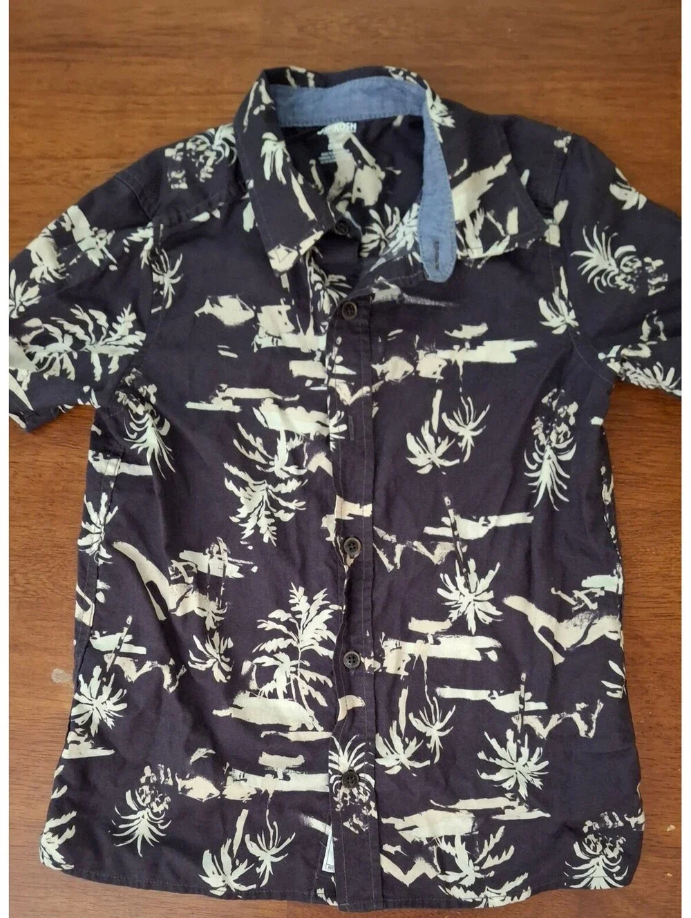 OshKosh B'gosh Boys' Size 12/12A Tropical Print Short Sleeve Shirt – Cool and Qu