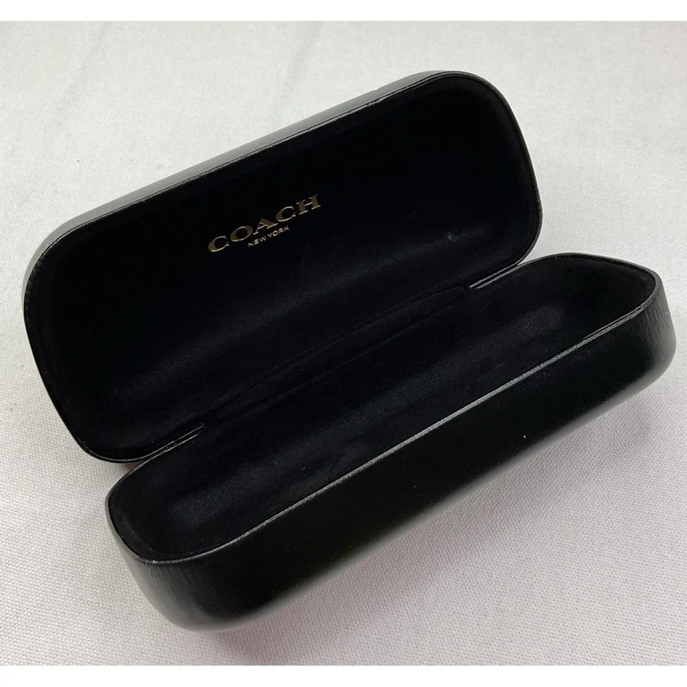 Coach Black Leather Eyeglass Case Hard Snap Sunglasses Case Designer Unisex
