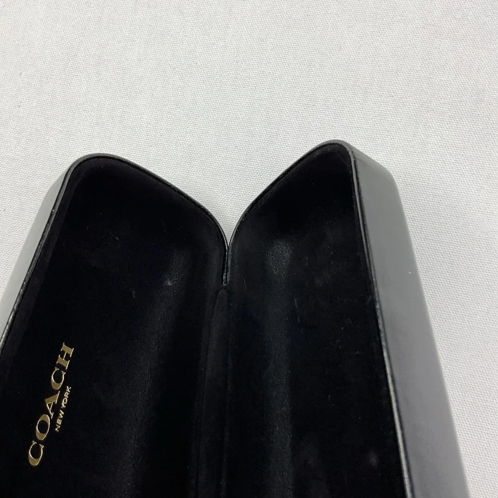 Coach Black Leather Eyeglass Case Hard Snap Sunglasses Case Designer Unisex