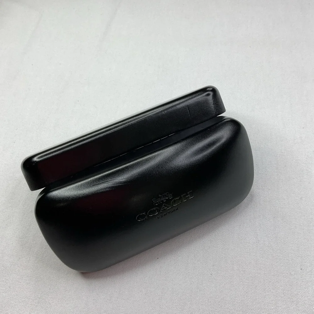 Coach Black Leather Eyeglass Case Hard Snap Sunglasses Case Designer Unisex
