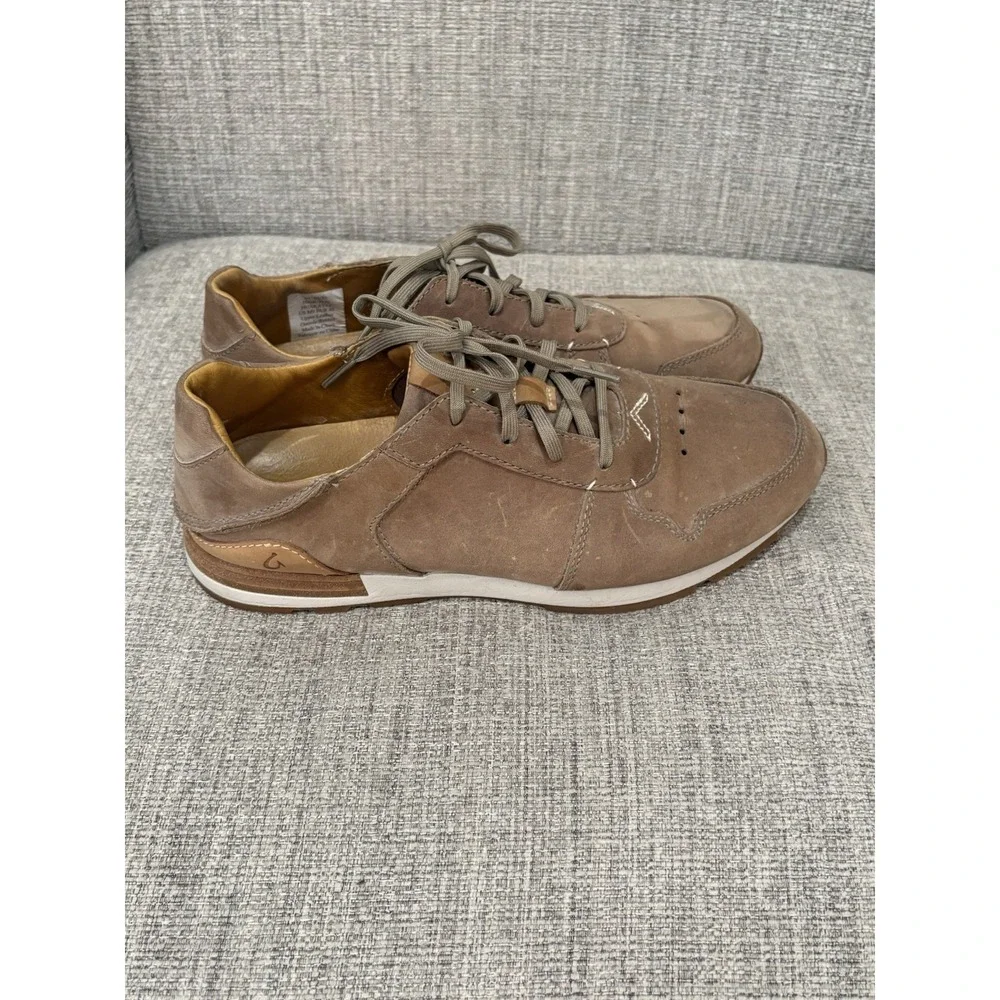 Olukai Men's Leather Sneakers Brown Sz 9