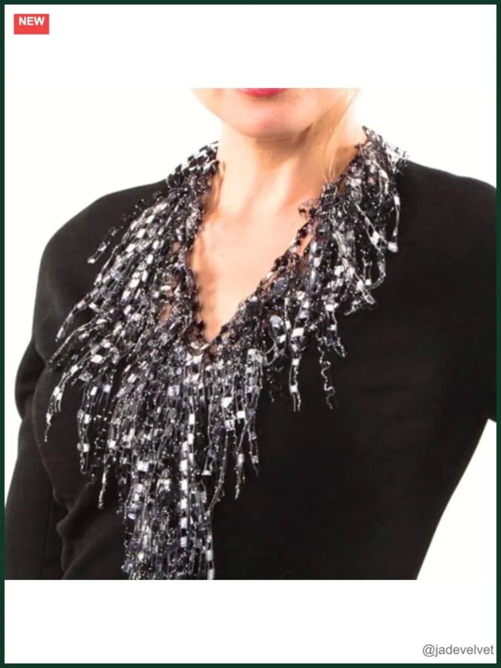 Lightweight Infinity Scarf Necklace Metallic Threading Fashion Scarf Jewelry