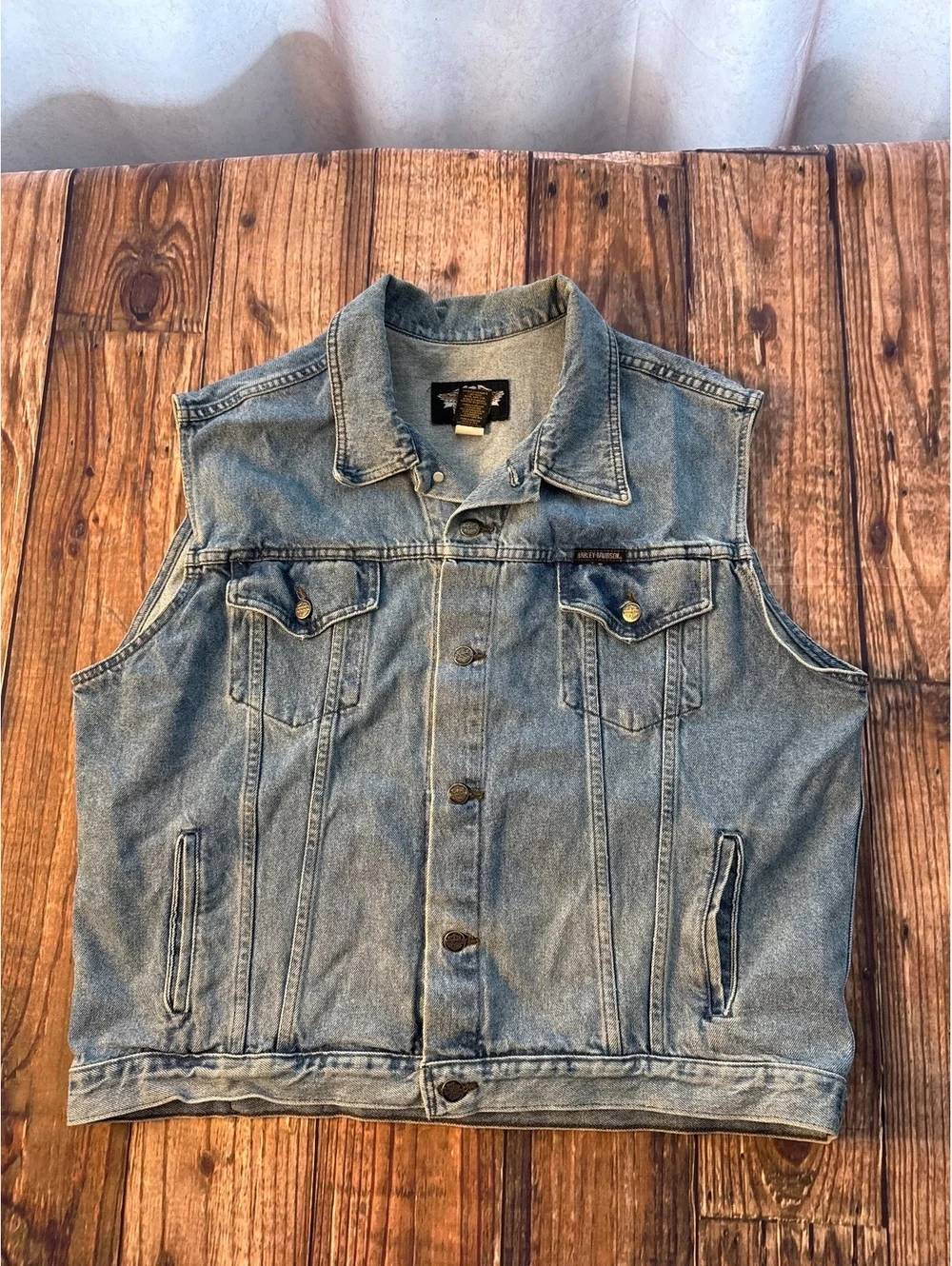 Harley-Davidson Denim Vest Large Back Logo