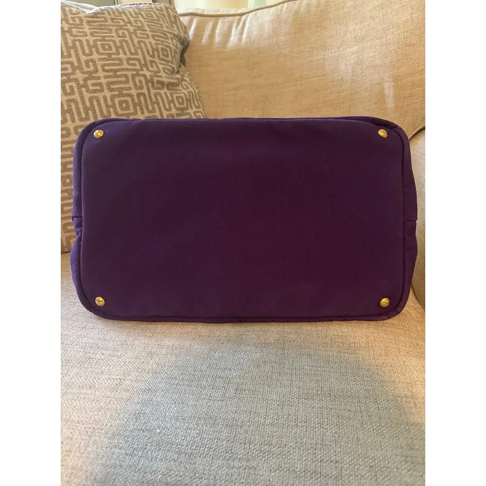 Large Prada Canapa Logo Tote in purple