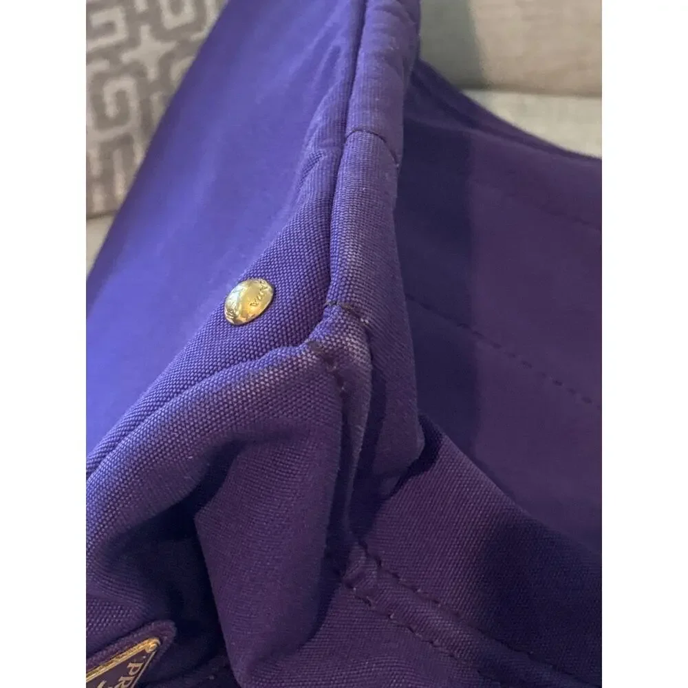 Large Prada Canapa Logo Tote in purple