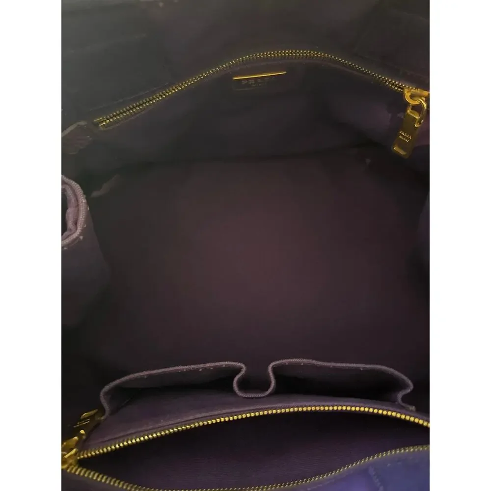 Large Prada Canapa Logo Tote in purple