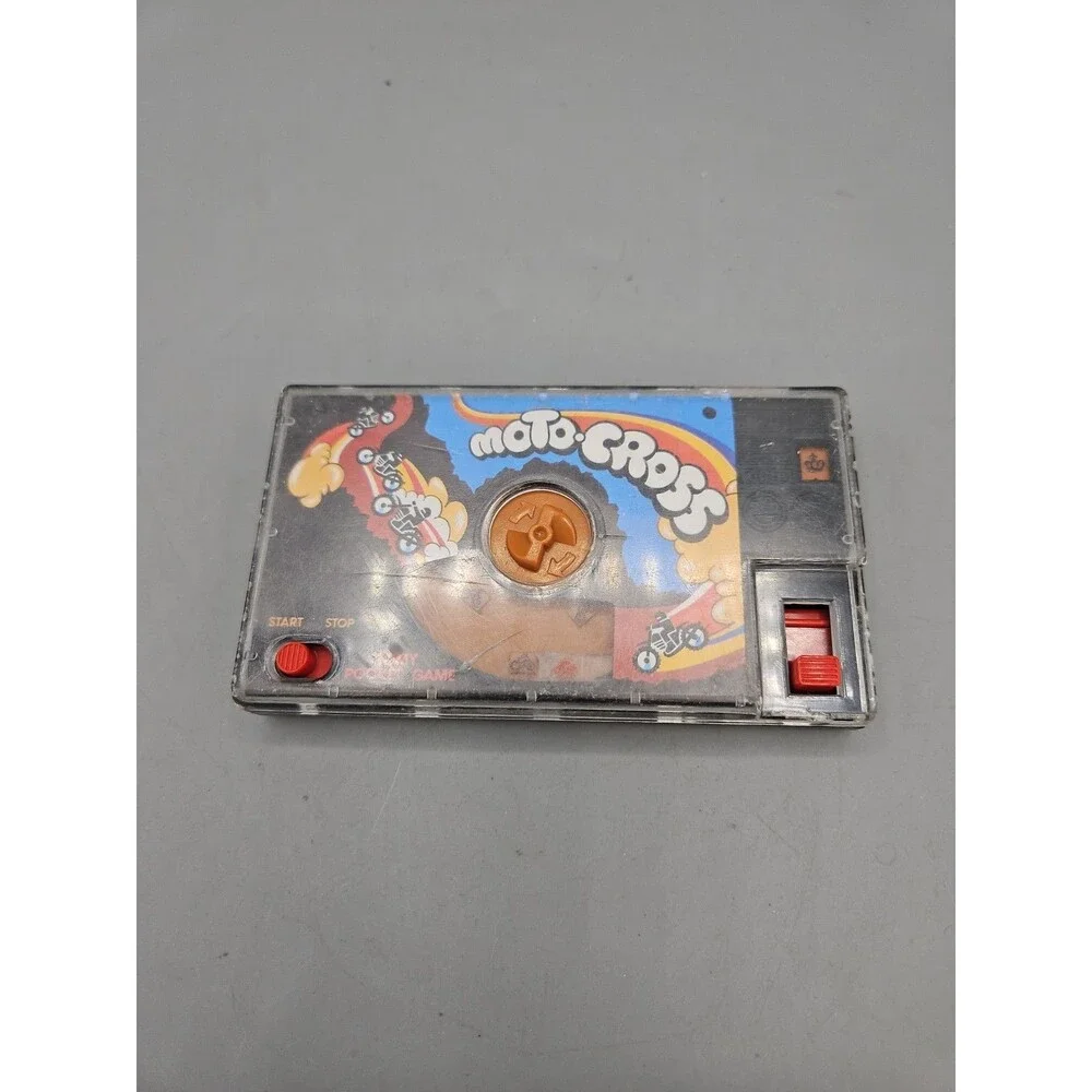 Vintage 1987 Tomy Pocketfuls Moto-Cross Pocket Game Handheld Toy Tested