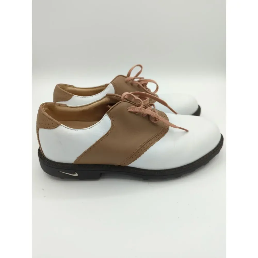 Nike Air Comfort Women's Size 7.5W Waverly White/Brown Soft Spike Golf Shoes