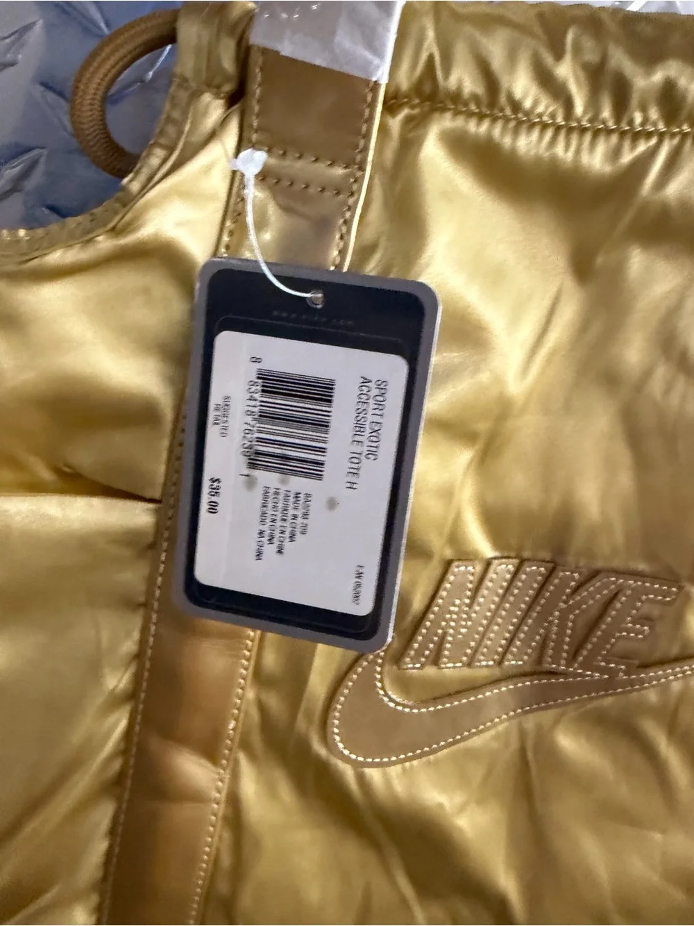 2007 Nike Metallic Gold Satin Shoulder Tote — Women's Bag