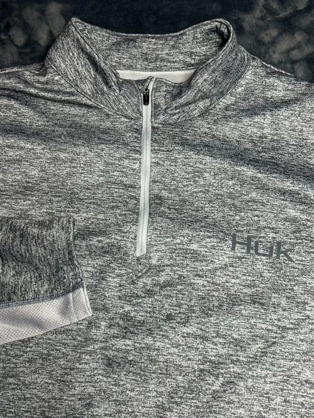 Huk Quarter Zip Performance Pullover Xl Gray Heather