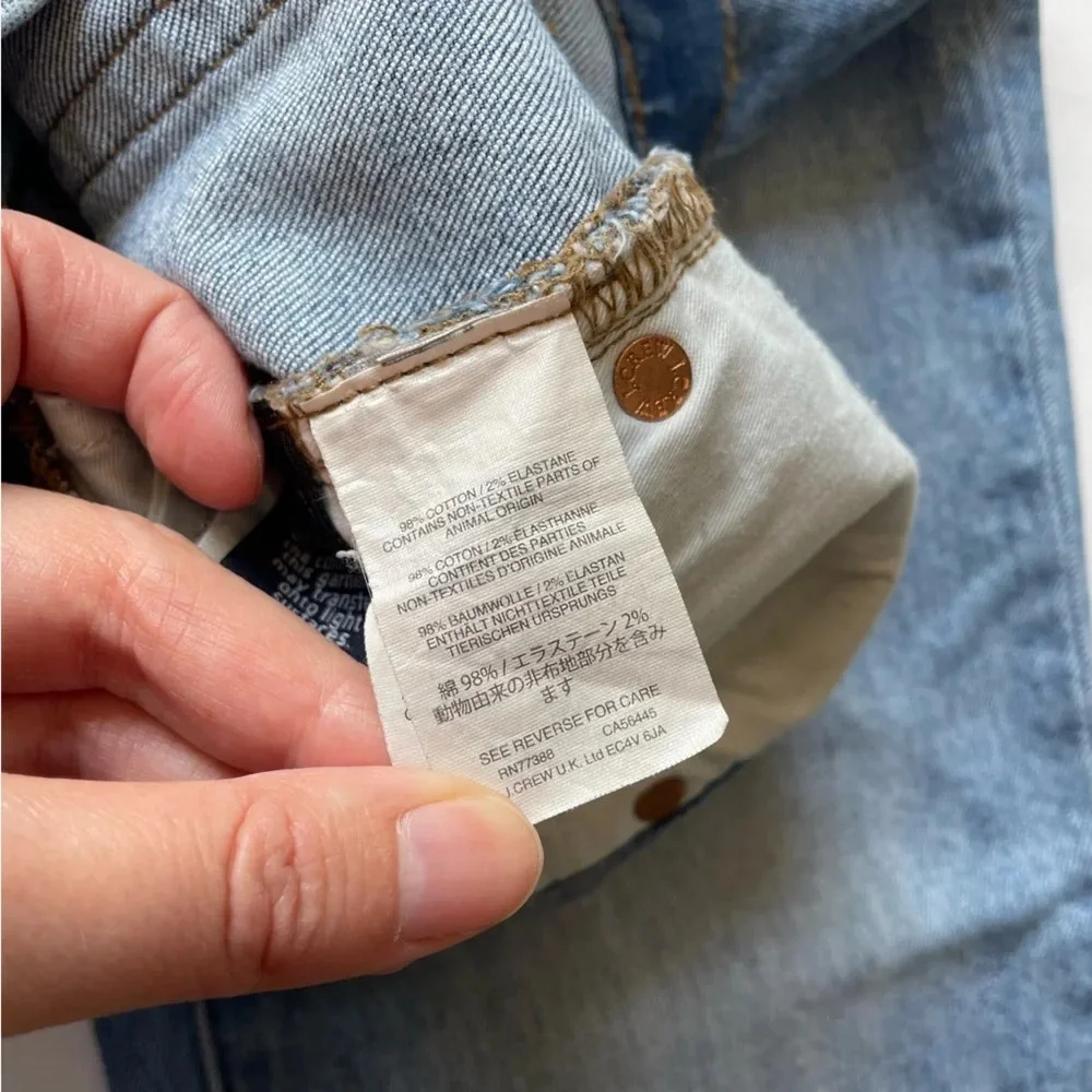 J. Crew High Rise Distressed Vintage Cropped Jeans Size 29