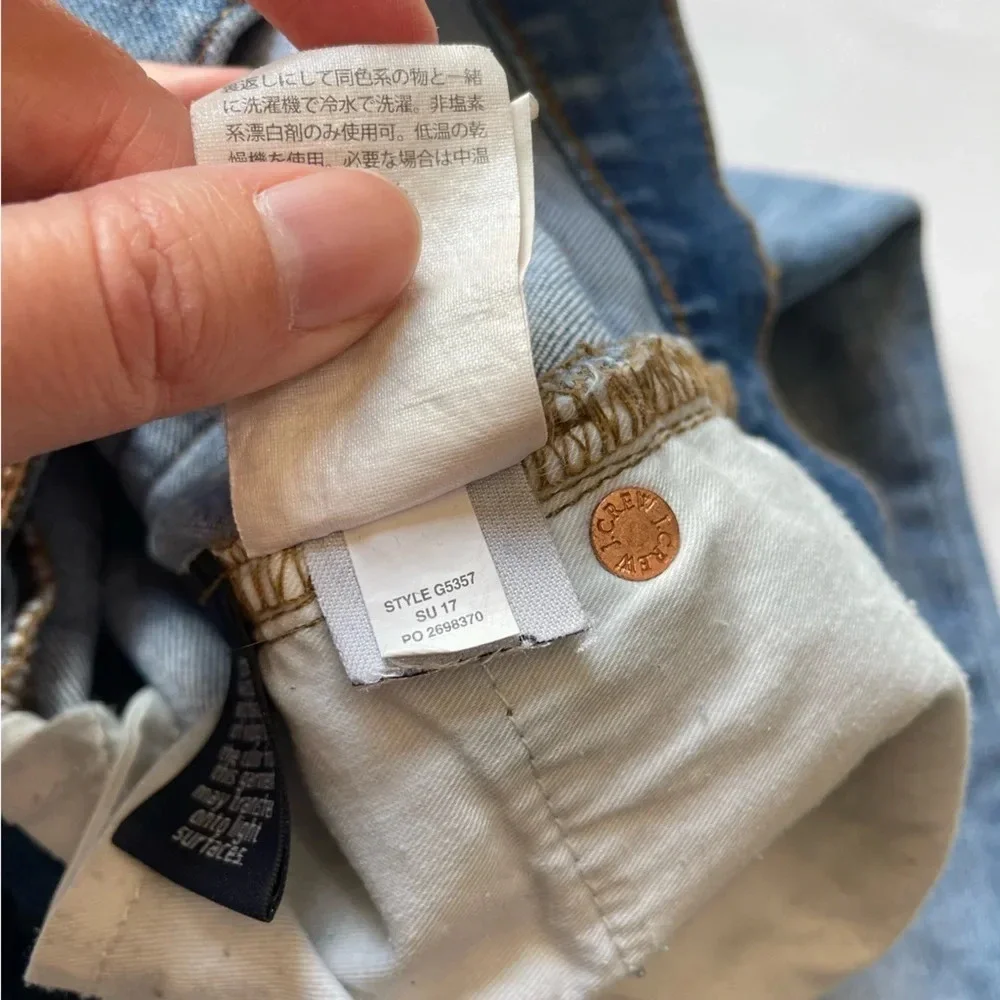 J. Crew High Rise Distressed Vintage Cropped Jeans Size 29