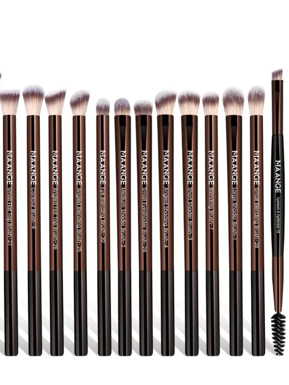 MAANGE 13 PCS Makeup Brushes Angled/Round/Flat Blending Eyebrow Eyeshadow Concea