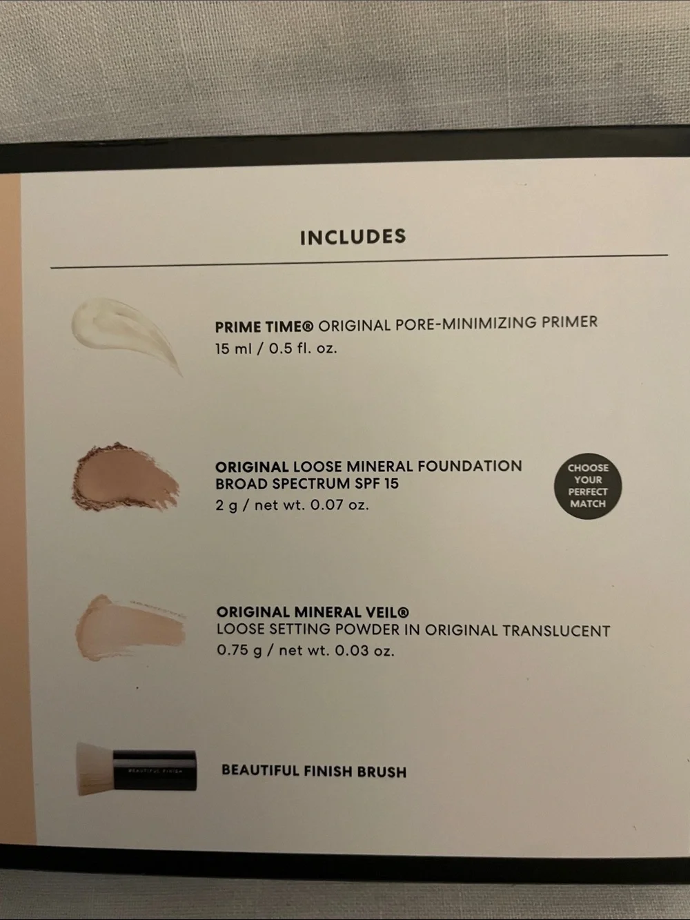 bareMinerals Makeup Starter Kit with Brush & Silver Tweezers & Facial Serum