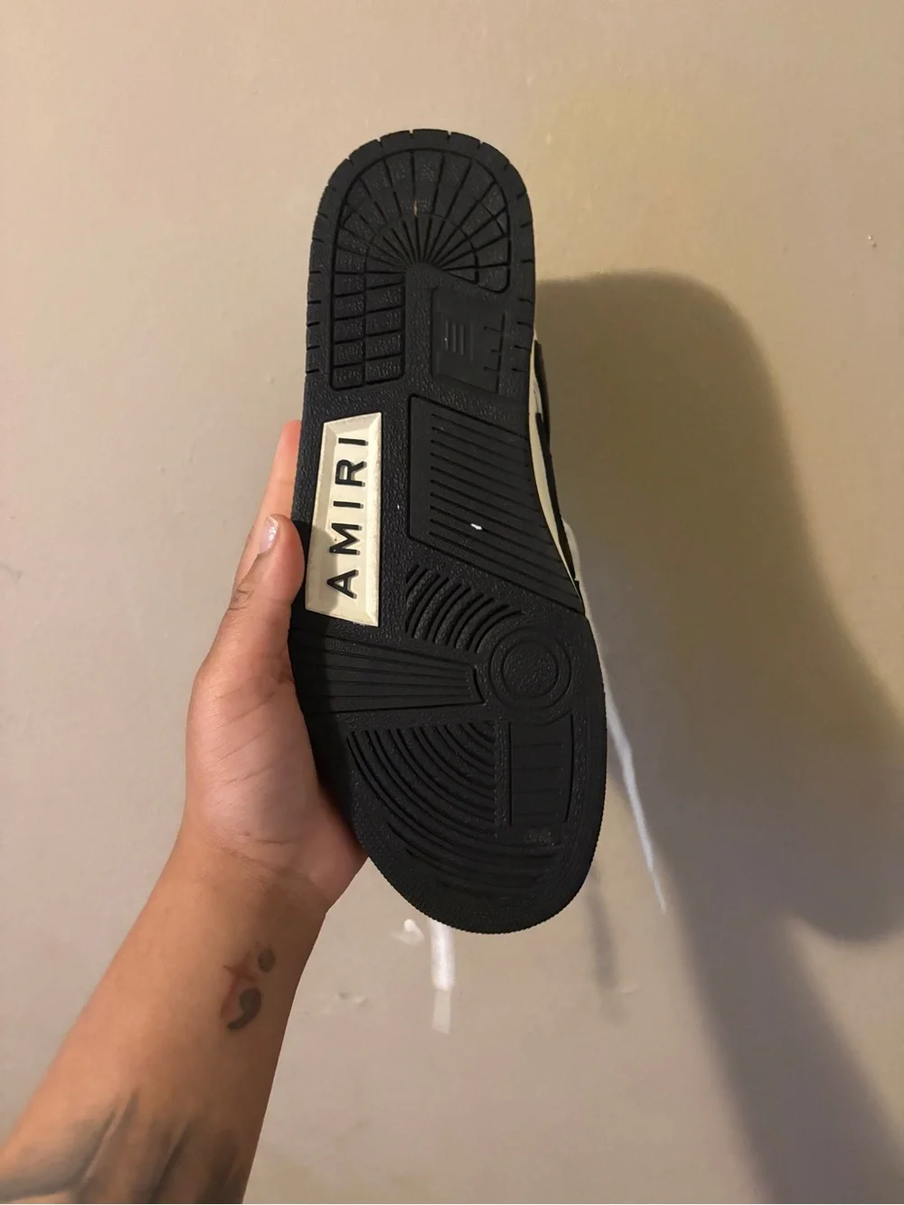 AMIRI Men’s White and Black Low-Top Leather Sneaker