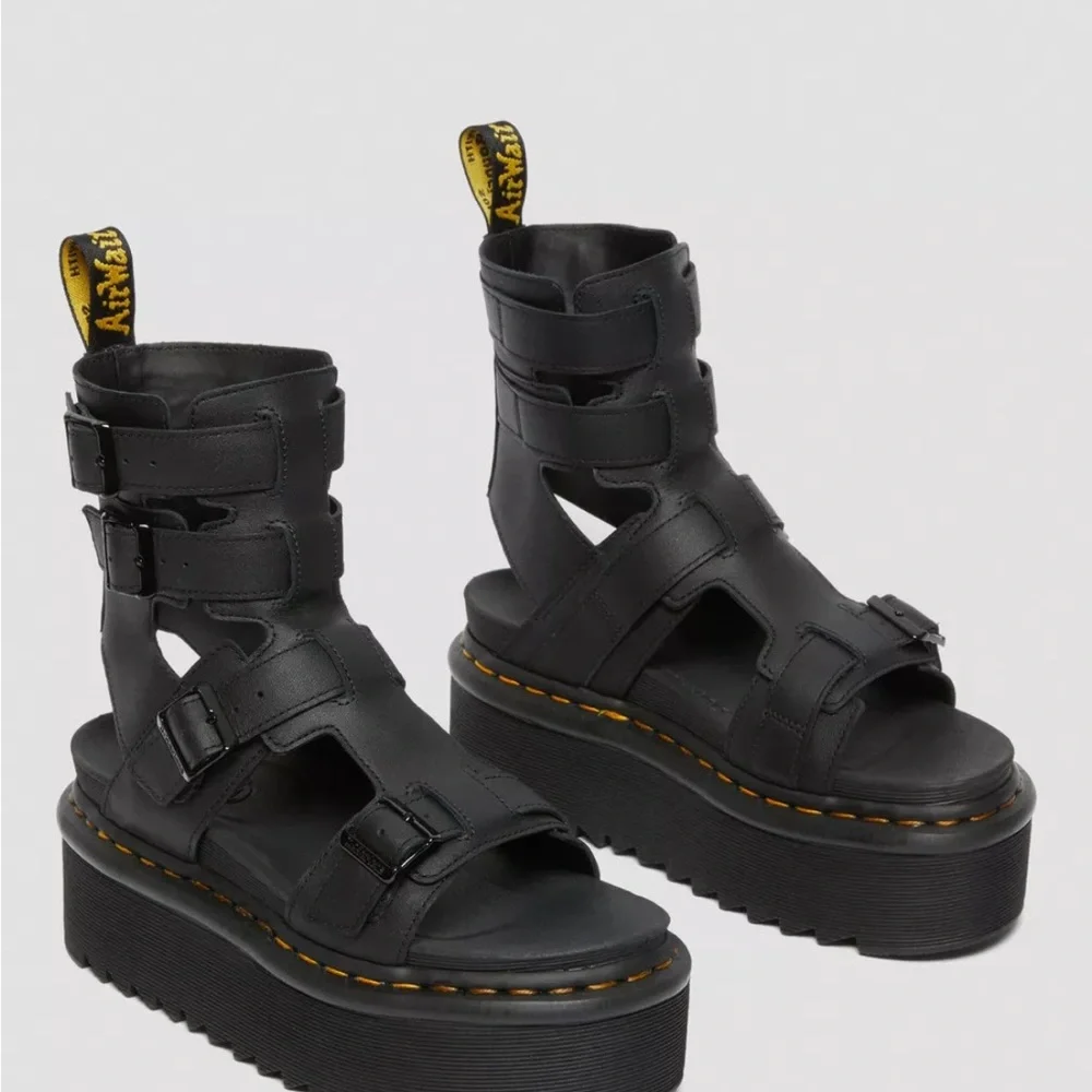 Dr. Martens Black Platform Sandals with Chunky Sole