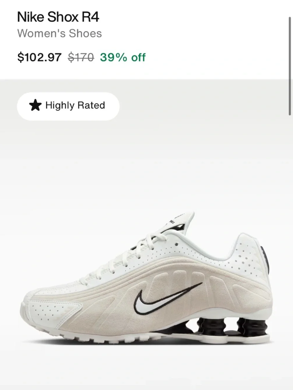 NWB-Nike Shox R4 9.5 Women’s