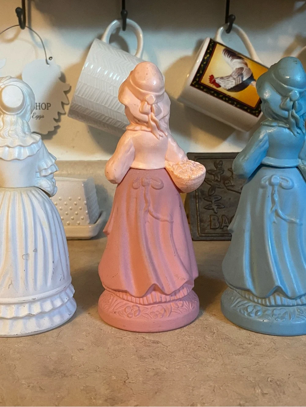 Vintage Avon Little Girl Blue/Pink Cologne Victorian Field Flowers Decanters Lot