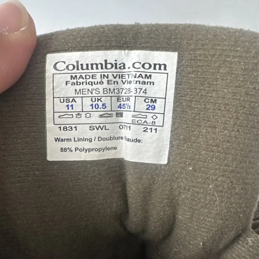 Men's Columbia Snow Boots 600 Grams Omni-Tech Size 11