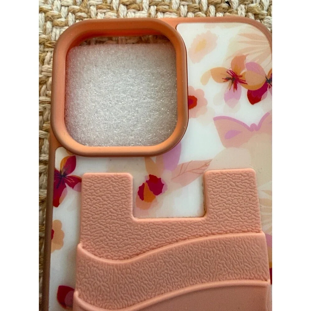 iPhone Floral Phone Case with Card Holder Pocket 6 x 3