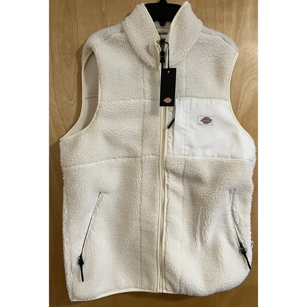 NEW Dickies Workwear‎ Sherpa Ivory Cream White Vest - Small