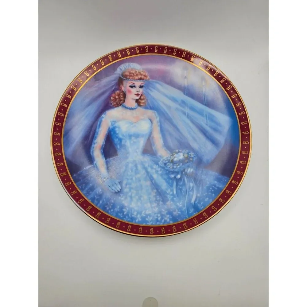 Danbury Mint Plate No 3072 The 1959 Barbie Bride-To-Be By Susie Morton