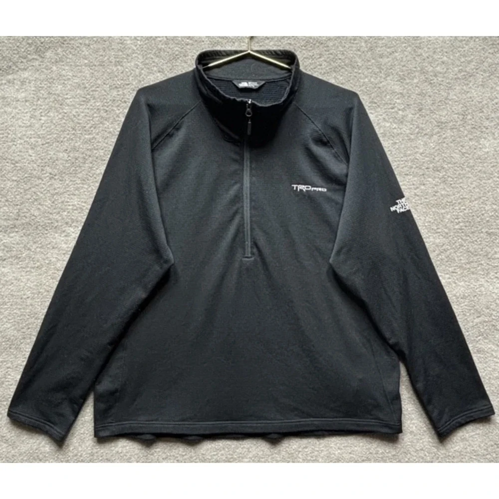 The North Face Mountain Peaks 1/4-Zip Fleece Pullover Men 2XL Black EUC Hiking‎