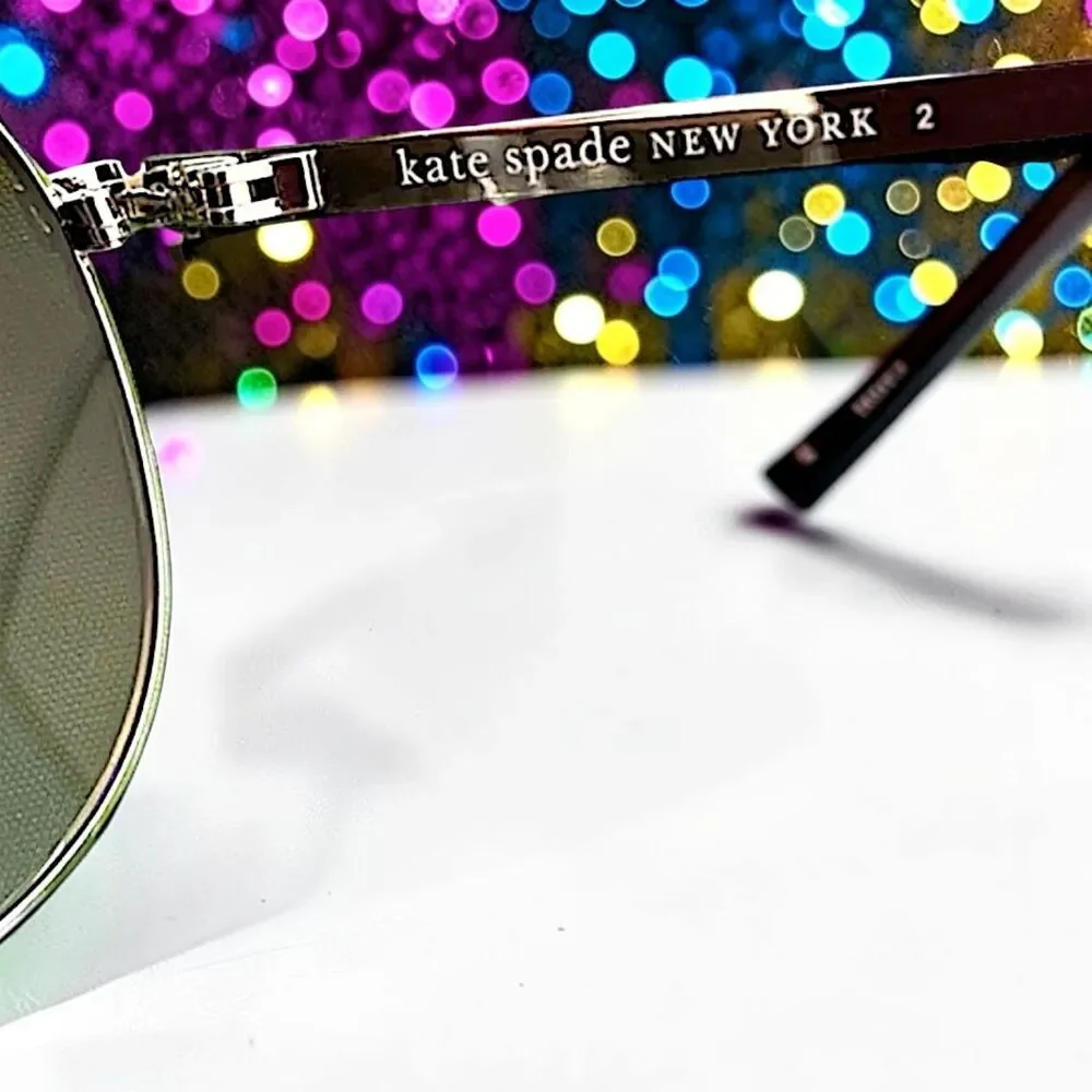 Kate Spade Women's Emmaline/S J5GHA Gold Aviator Sunglasses NEW IN BAG 57mm