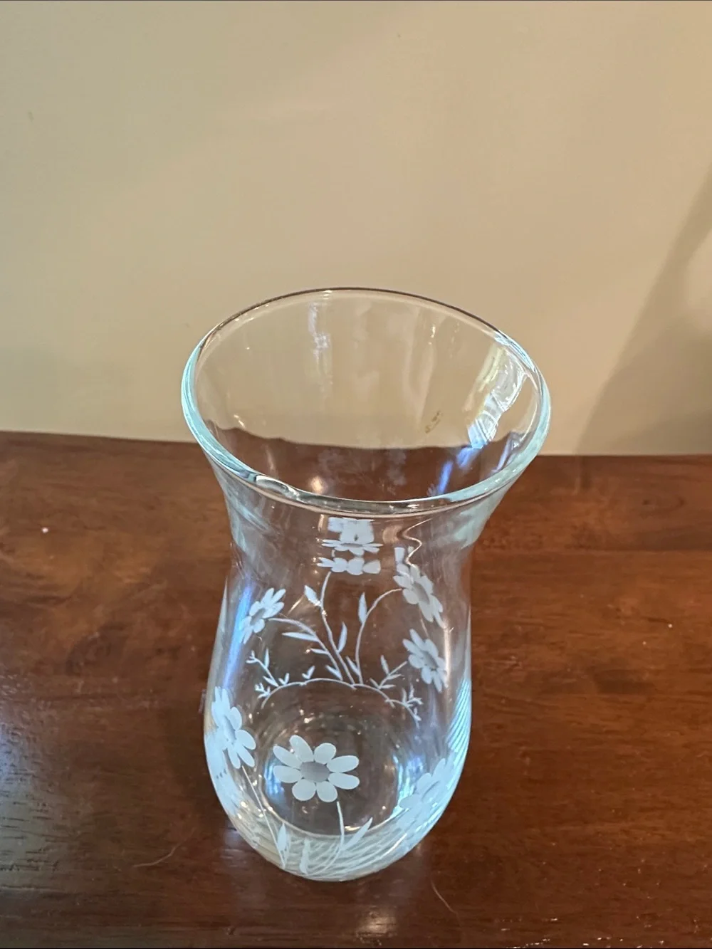 Vintage glass etched