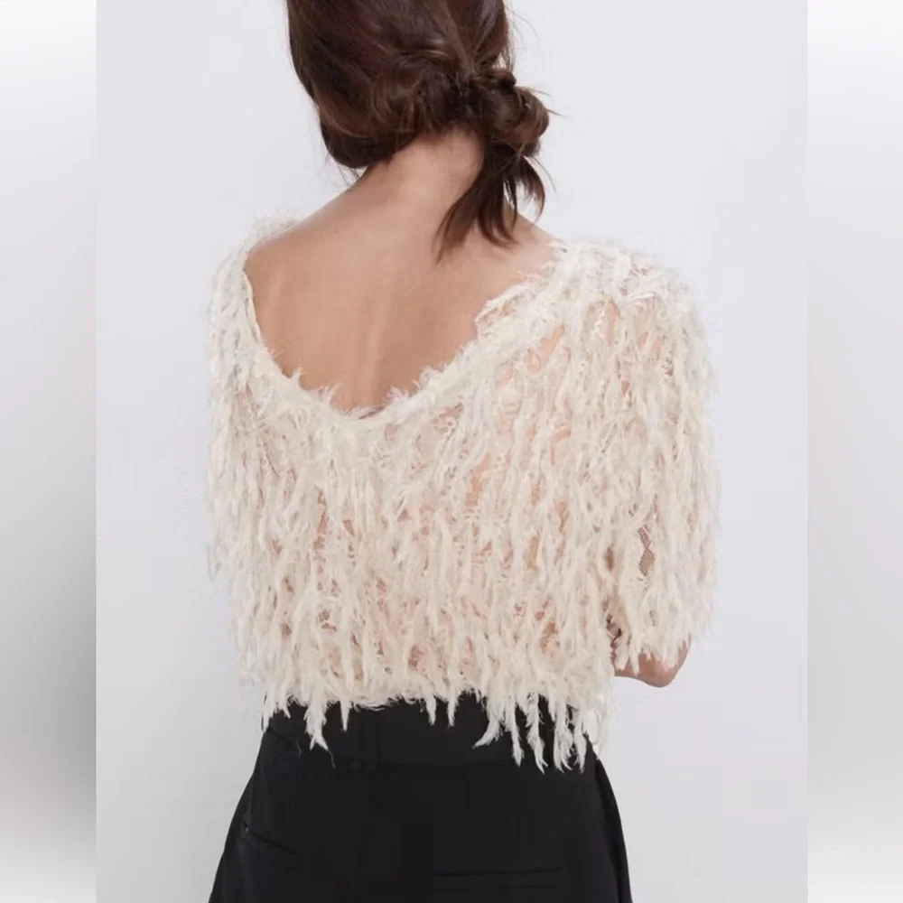 Zara cream textured
