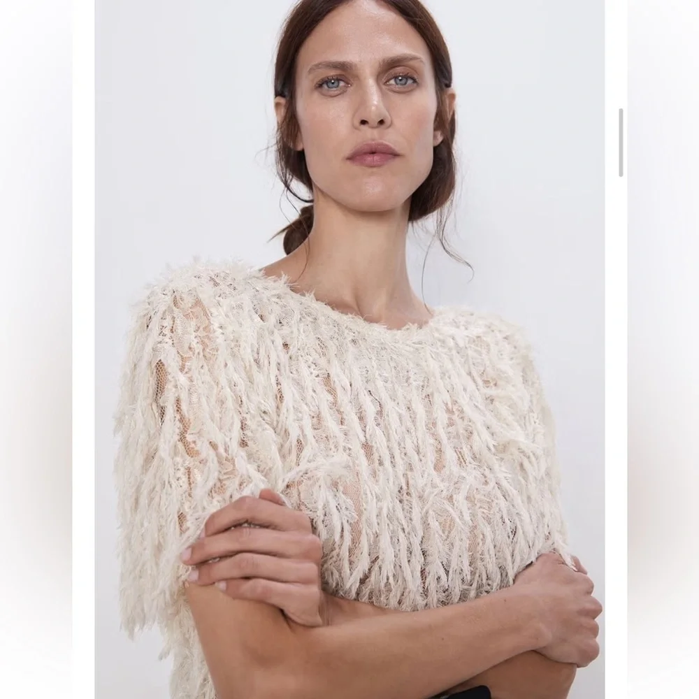 Zara cream textured