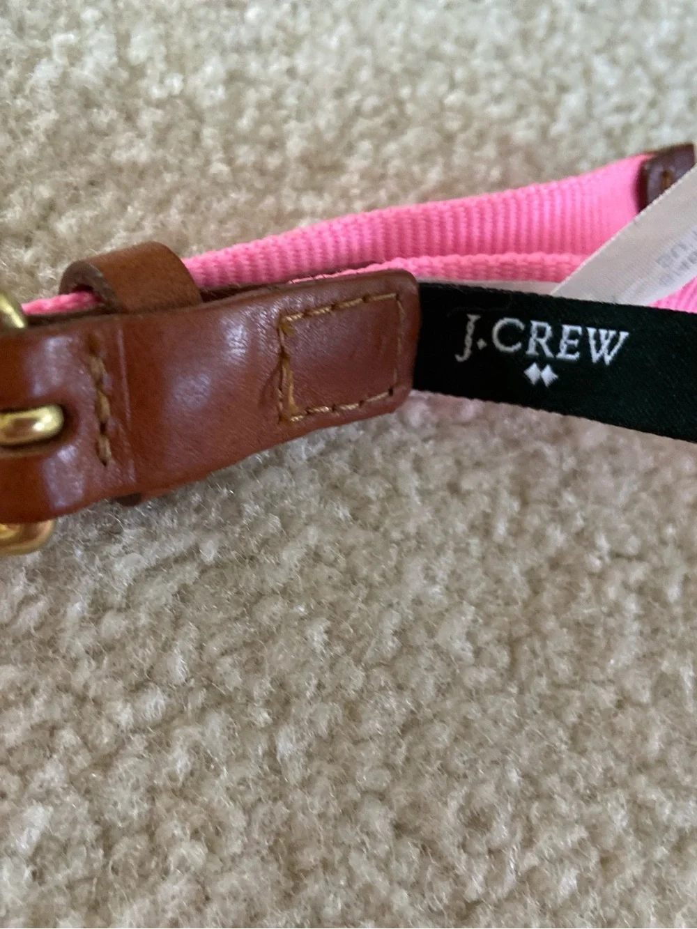 J Crew skinny pink belt size L