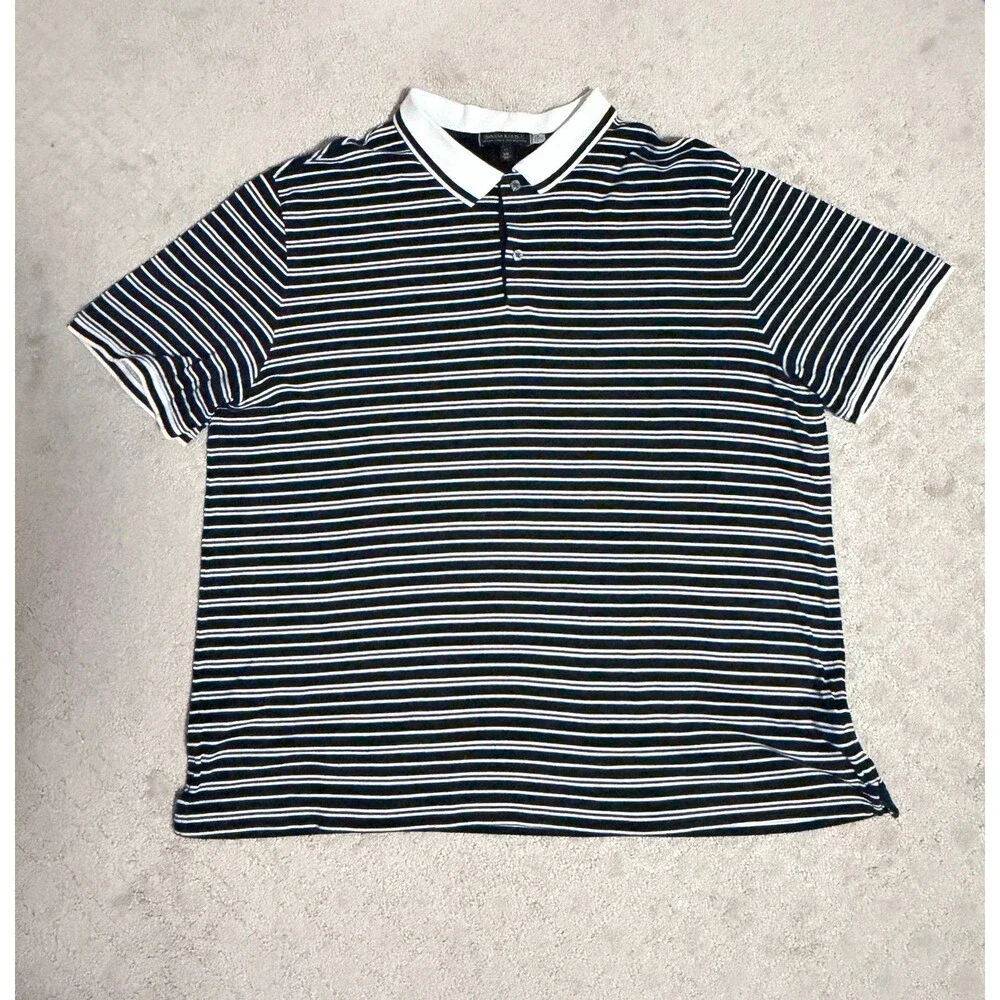 Banana Republic Black and White Strip Polo Shirt