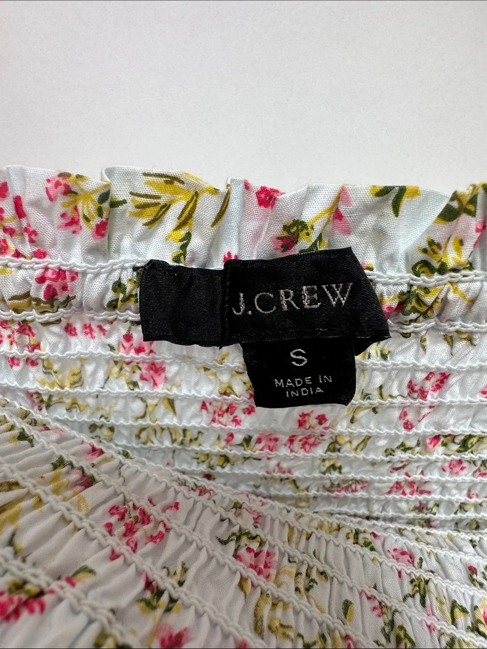 J. Crew smocked bodice