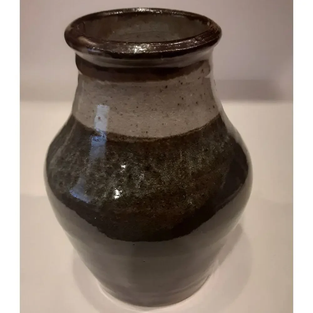 Stoneware Vessel Handmade Pottery Unsigned Masculine