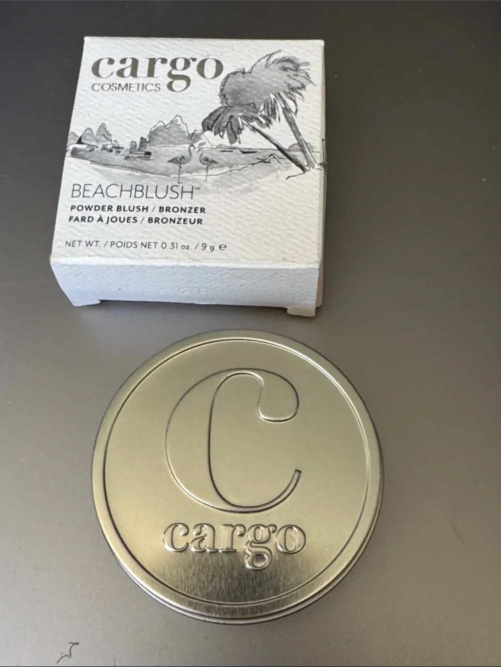 Cargo Beachblush Powder Blush/Bronzer in Silver and White