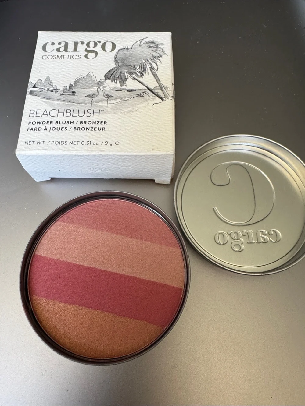 Cargo Beachblush Powder Blush/Bronzer in Silver and White