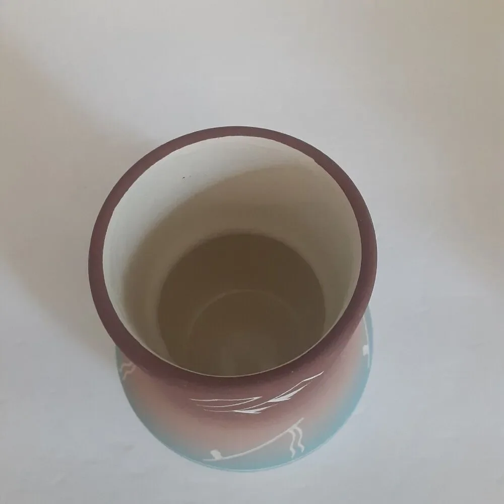 Red Elk Pottery Signed Vase Southwest Decor