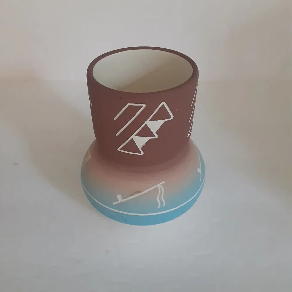 Red Elk Pottery Signed Vase Southwest Decor